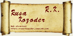 Rusa Kozoder vizit kartica